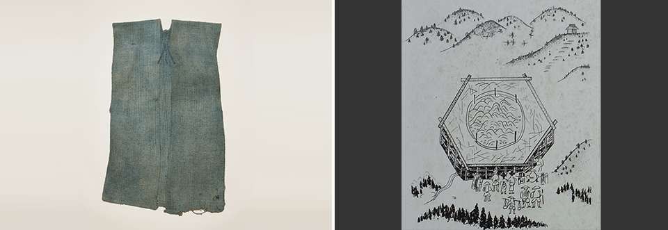 左：「編衣」（アンギン）/右：煮坪（新津石油遺産）