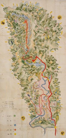 犬鳴山七宝瀧寺並びに大木村絵図 