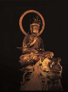 新宮熊野神社の文殊堂・木造文殊菩薩騎獅像