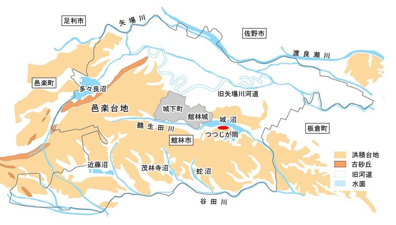 館林の地形と沼
