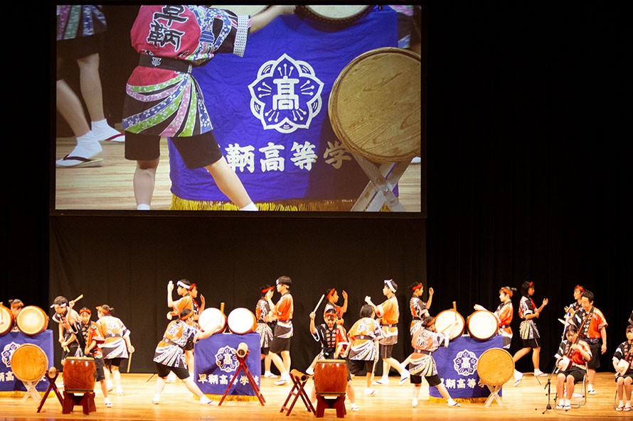 早鞆高等学校の「平家太鼓」パフォーマンス