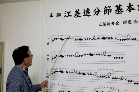 基本譜は”もみ”や” 本すくり”などの「基本八つの節（ふし）」で構成される