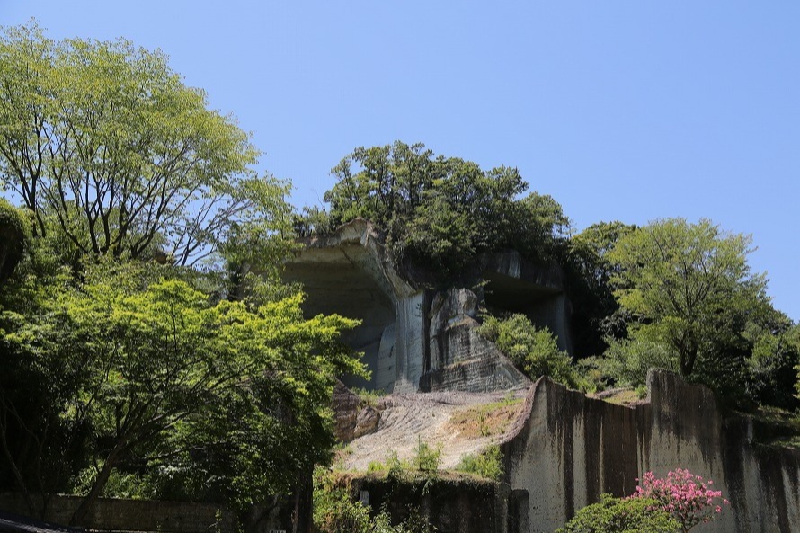 むき出しになっている岩壁