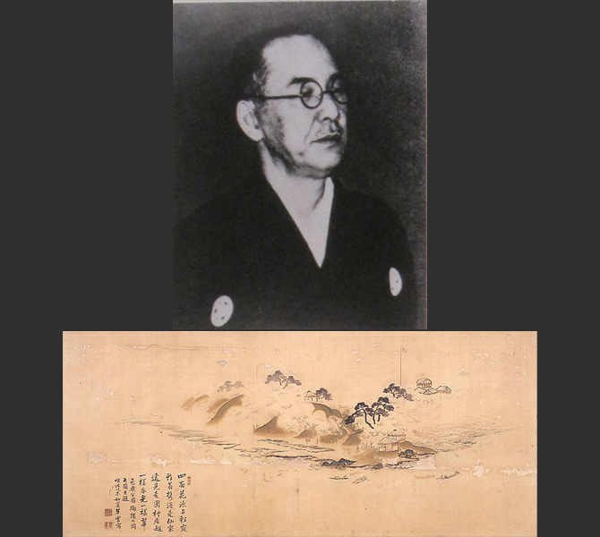 小室翠雲画「邑楽公園躑躅ヶ岡之図」 