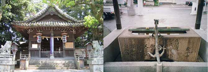 顯國神社（本殿・祝詞殿・拝殿、手水鉢）